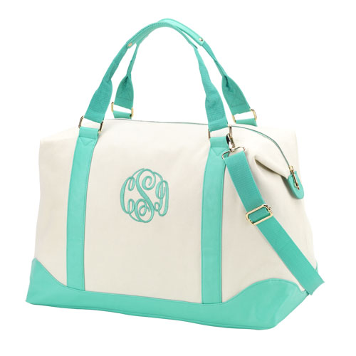 Monogrammed-Zipper-Top-Travel bag