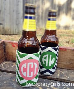 personalized coozies-chevron-with-monogram-cute-2