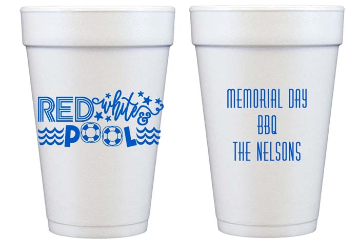 custom styrofoam cups for pool 