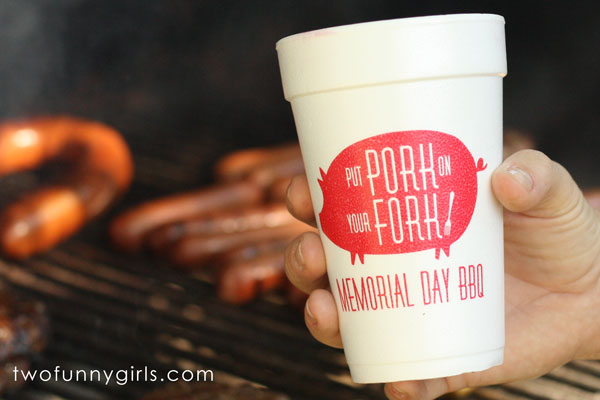 Custom BBQ cups for pig roast