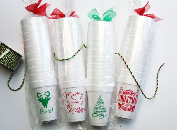 Christmas Styrofoam cups