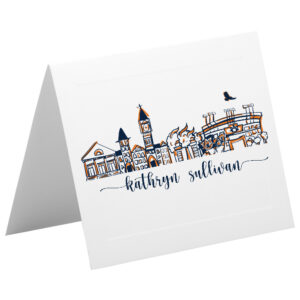 Auburn Skyline Notecard - Rockford Font