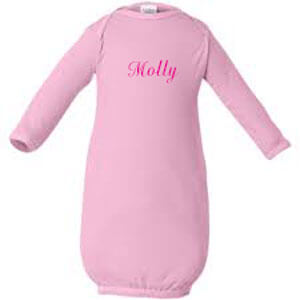 Newborn Baby Sleeper Gown with Elastic Open Bottom - Pink
