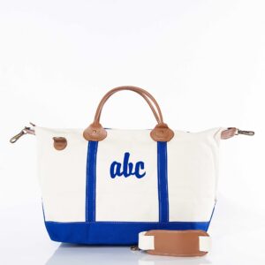 Canvas Weekender Zip Top Shoulder Bag {Royal Blue}