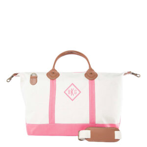 Canvas Weekender Zip Top Shoulder Bag {Coral}