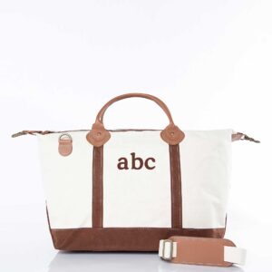 Canvas Weekender Zip Top Shoulder Bag {Brown}