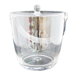 monogram ice bucket for outdoor entertaining