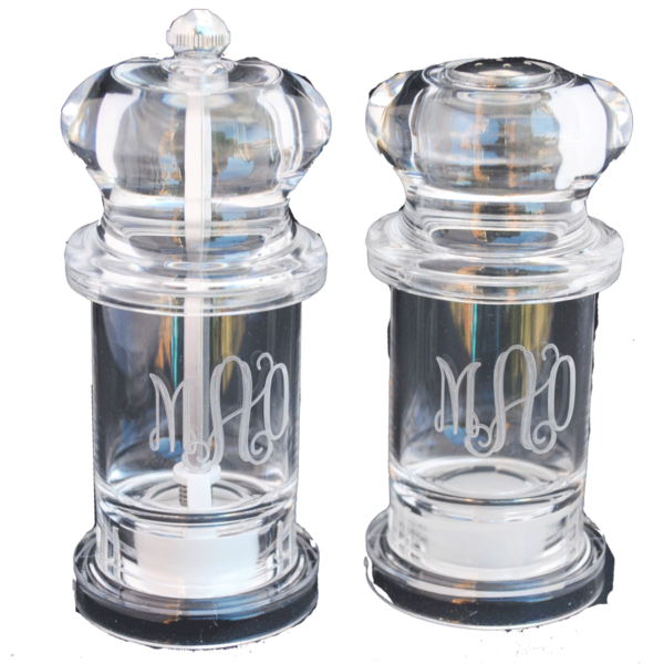 Personalized Clear Acrylic Salt & Pepper Shakers