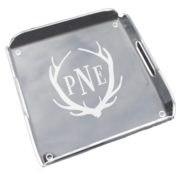 Personalized Clear Acrylic Square Butlers Tray