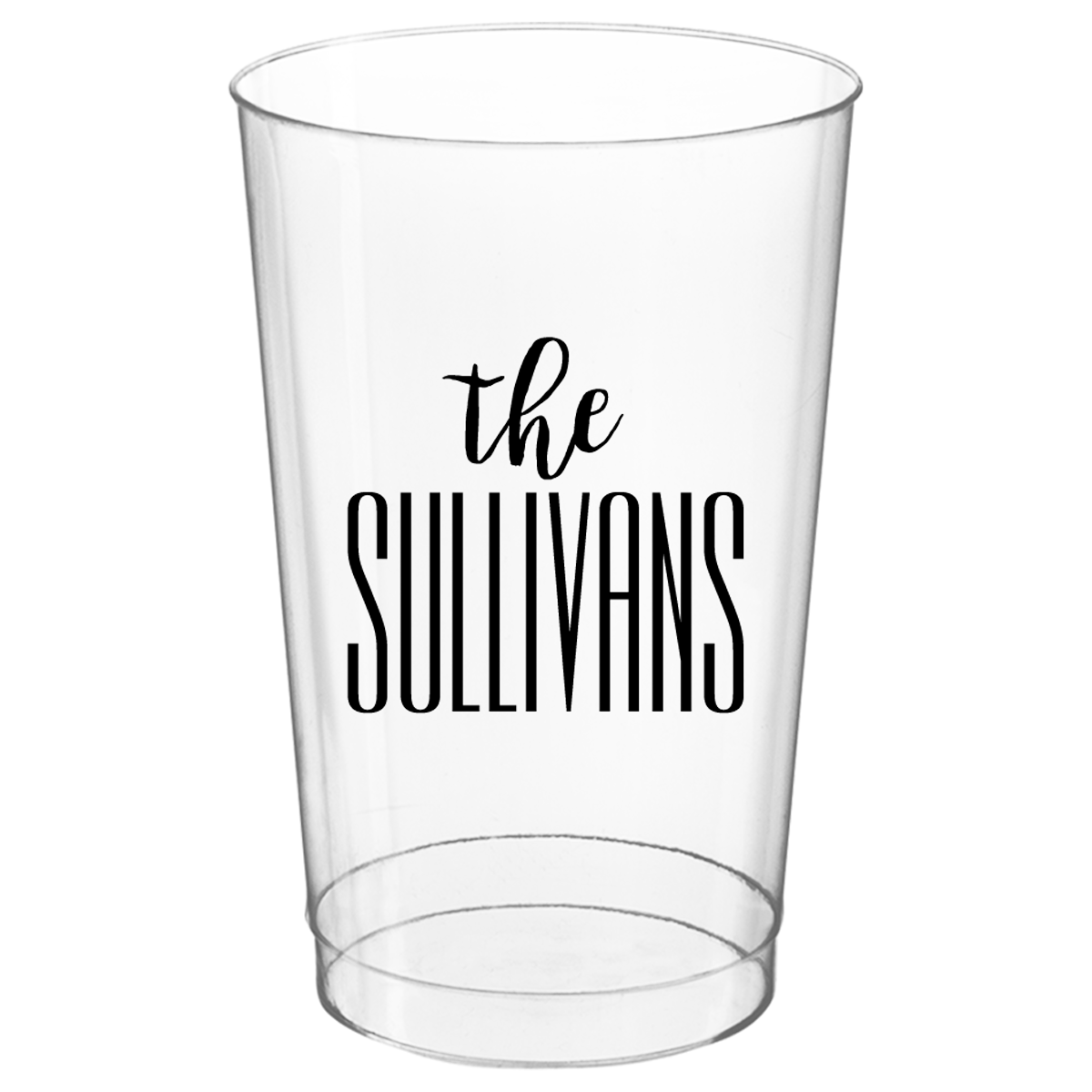 Clear Hard Plastic Wine Cups Custom Printed with Name
