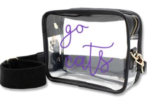 Personalized Sporting Event Clear Cross Body Purse with Spirit Phrase