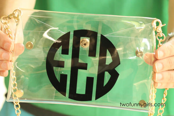 Monogrammed Clear Clutch