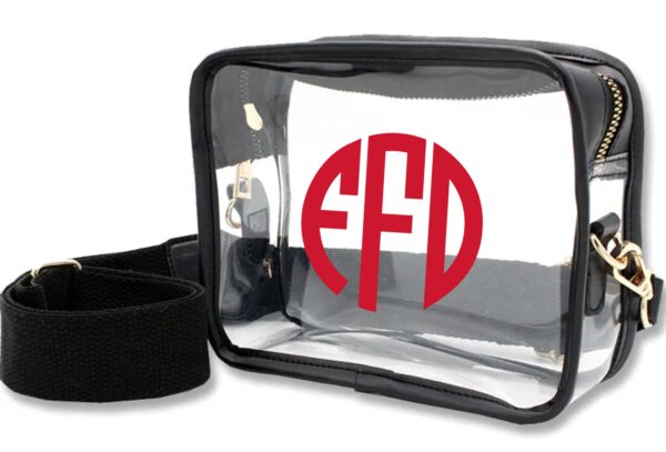 Personalized Sporting Event Clear Cross Body Purse with Vinyl Monogram