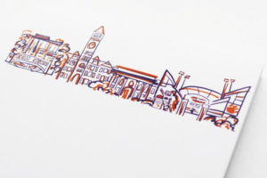 Personalized Notepad Set {Clemson University Skyline - Clemson, South Carolina}