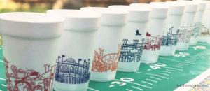 College Campus Landmark Skyline Cups {Foam-Frosted-Stadium}