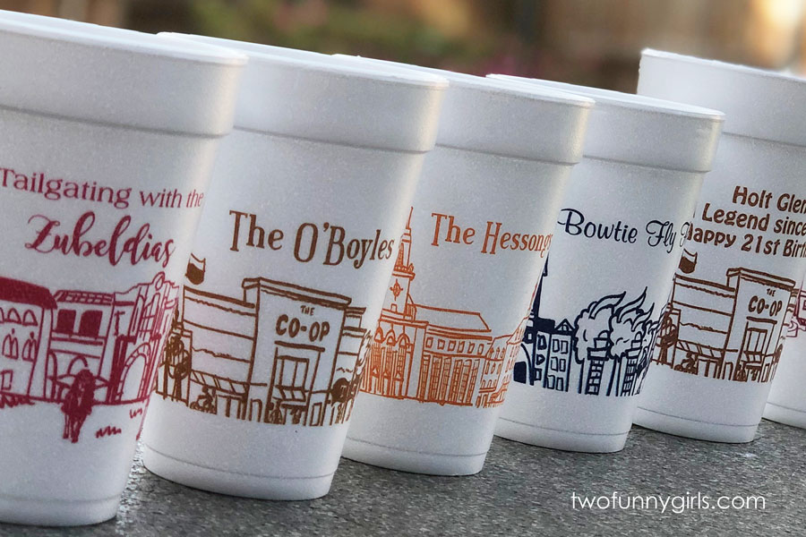 Personalized Campus Landmark Skyline Foam Cups