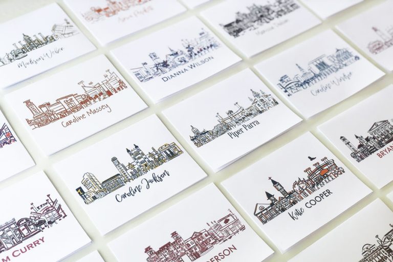 Skyline Fold over Notecard Personalized Stationery