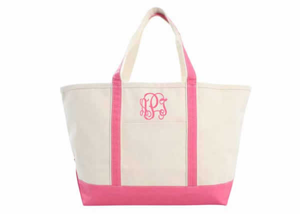 Monogrammed sales boat tote