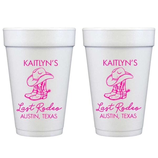 Personalized Styrofoam Cups for Bachelorette Party