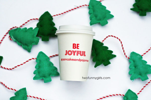 Personalized Paper Coffee Hot Cups {Christmas}