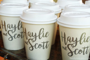 Custom Printed Paper Coffee Hot Cups Wedding Coffee Bar {All Sizes}