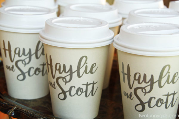 Custom Printed Paper Coffee Hot Cups Wedding Coffee Bar {All Sizes}