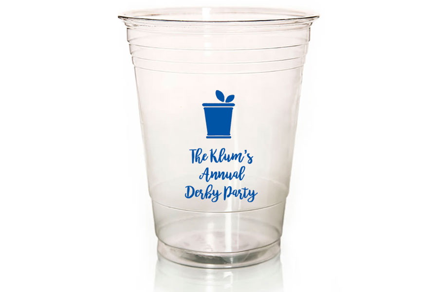 Personalized Clear Soft Sided Plastic Cups for Kentucky Derby Horse