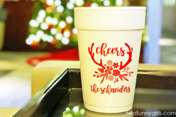 Personalized Styrofoam Cups for Christmas {All Sizes}