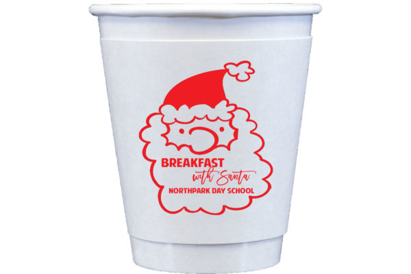 Personalized Paper Coffee Cups for Christmas with Insulated Cardboard Sleeve Wrap {All Sizes}