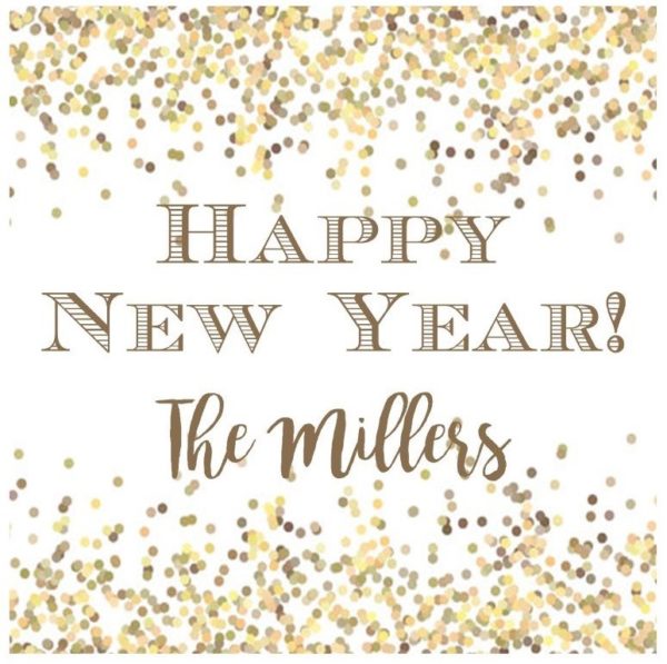 Personalized New Years Gift Tag Stickers {New Years Confetti}