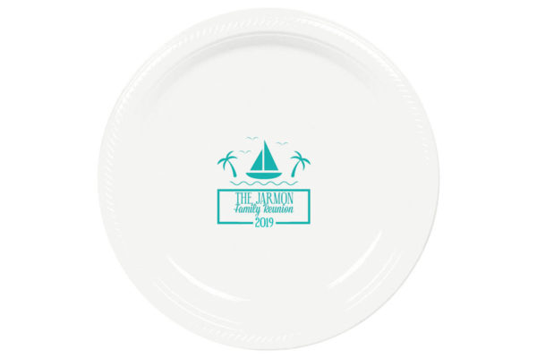 Personalized Plastic Plate for Family Vacation