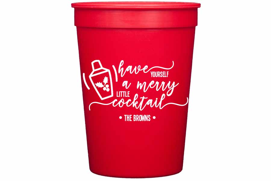 Personalized Plastic Cups for Christmas