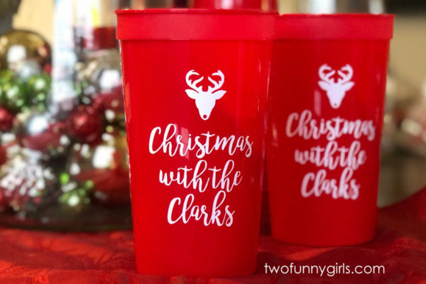 Personalized Plastic Stadium Cups for Christmas {22 oz}