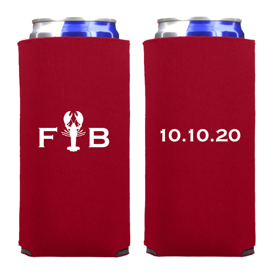 Neoprene Collapsible 12 oz Slim Can Koozie Sleeve for Crawfish Boil