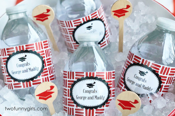 Personalized Graduation Water Bottle Wrap Stickers