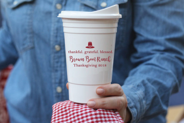 Personalized Double Wall Insulated Plastic Party Cups for Thanksgiving/Friendsgiving