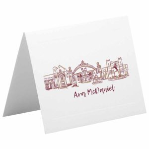 Florida State Seminoles Landmarks - Tallahassee, Florida - Personalized Foldover Notecard