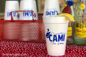 Personalized Styrofoam Party Cup {Graduation Party}