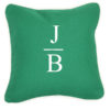Canvas Throw Pillowcase with Monogram {Emerald Green with White Piping} - Image 4