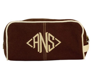 Sturdy Canvas with Piping Travel Dopp Kit {Brown}