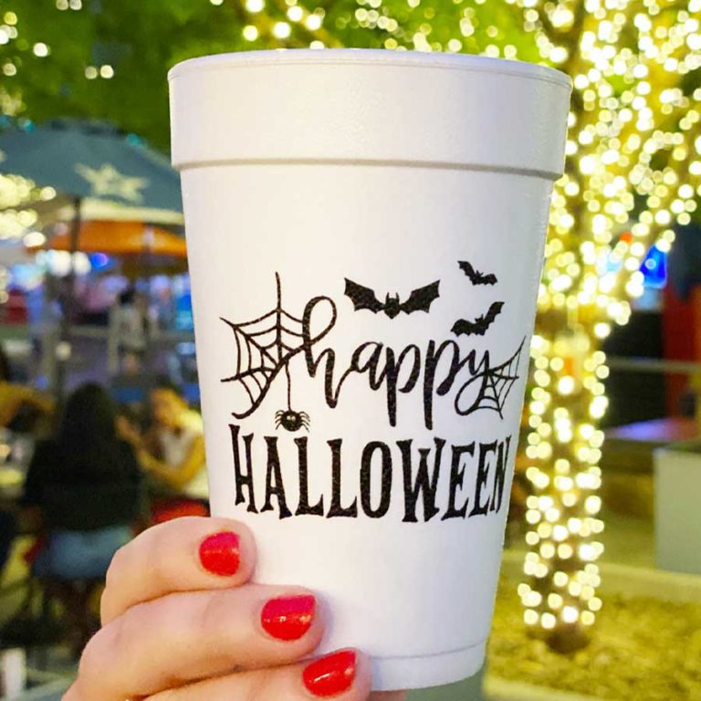 Halloween Printed Happy Halloween with Bats Styrofoam party Cups