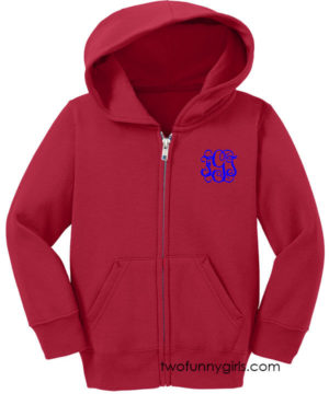 Monogrammed Hoodie Jacket {Red}