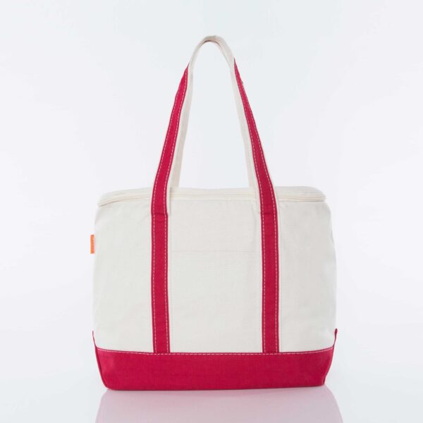 Insulated Canvas Cooler Tote Bag {Large - Red}