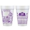 Louisiana State University (LSU) Campus Skyline - Baton Rouge {Foam Cup 10 Pack} - Image 2