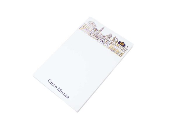 Louisiana State University (LSU) Campus Skyline – Personalized Notepad Set