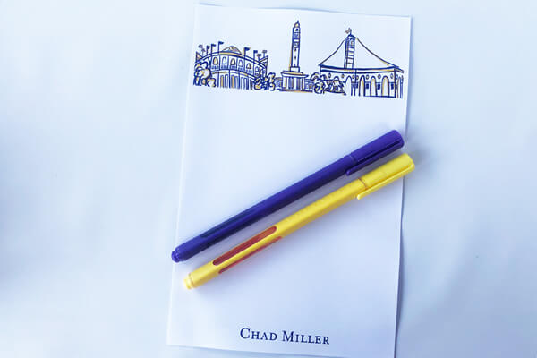 personalized notepad and pen set