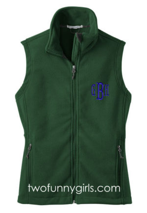 Monogrammed Fleece Vest {Forest Green}
