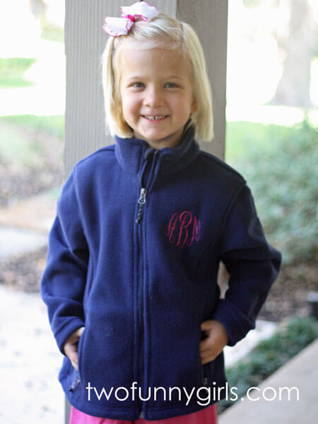 blue monogram jacket