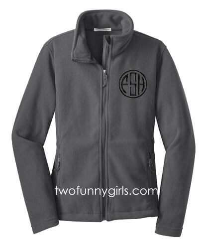 Monogrammed Fleece Jacket {Grey}