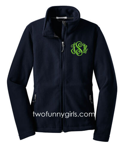 Monogram Fleece Jacket Full Zip up Hoodie for Women Gift 